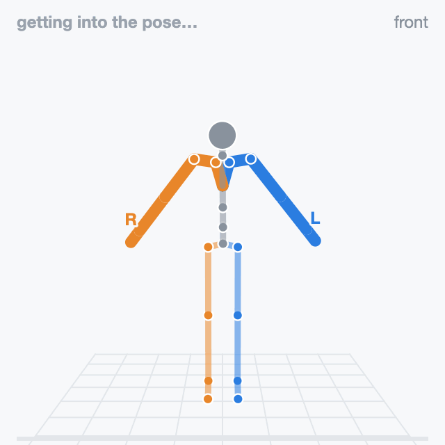 A figure holding both arms straight out to the sides.