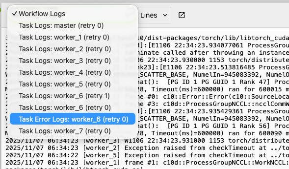 Task Logs Example