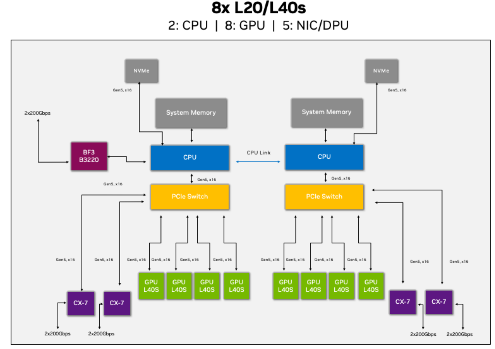 8x L20/L40s Node Architecture