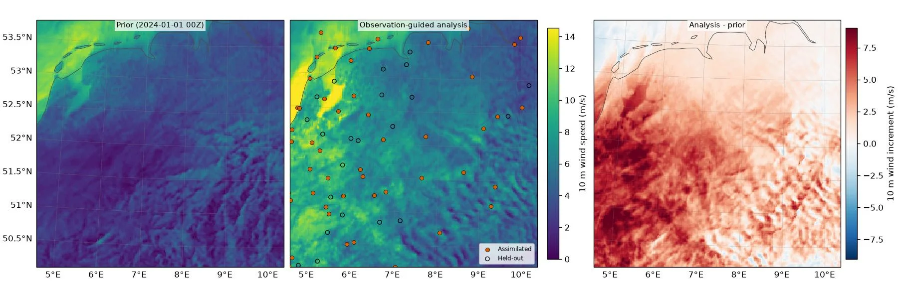 Output from CorrDiff COSMO-REA2 Score-Based Data Assimilation