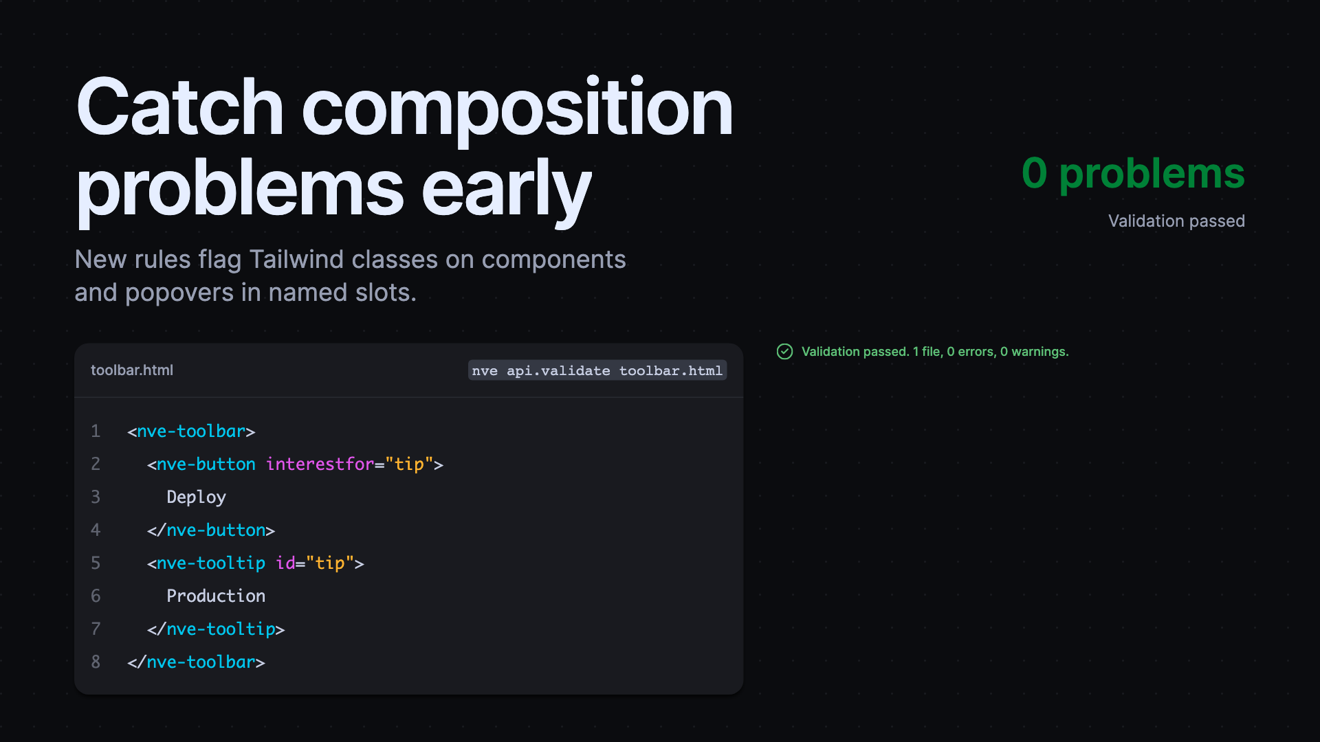 Corrected toolbar and tooltip markup passing composition validation