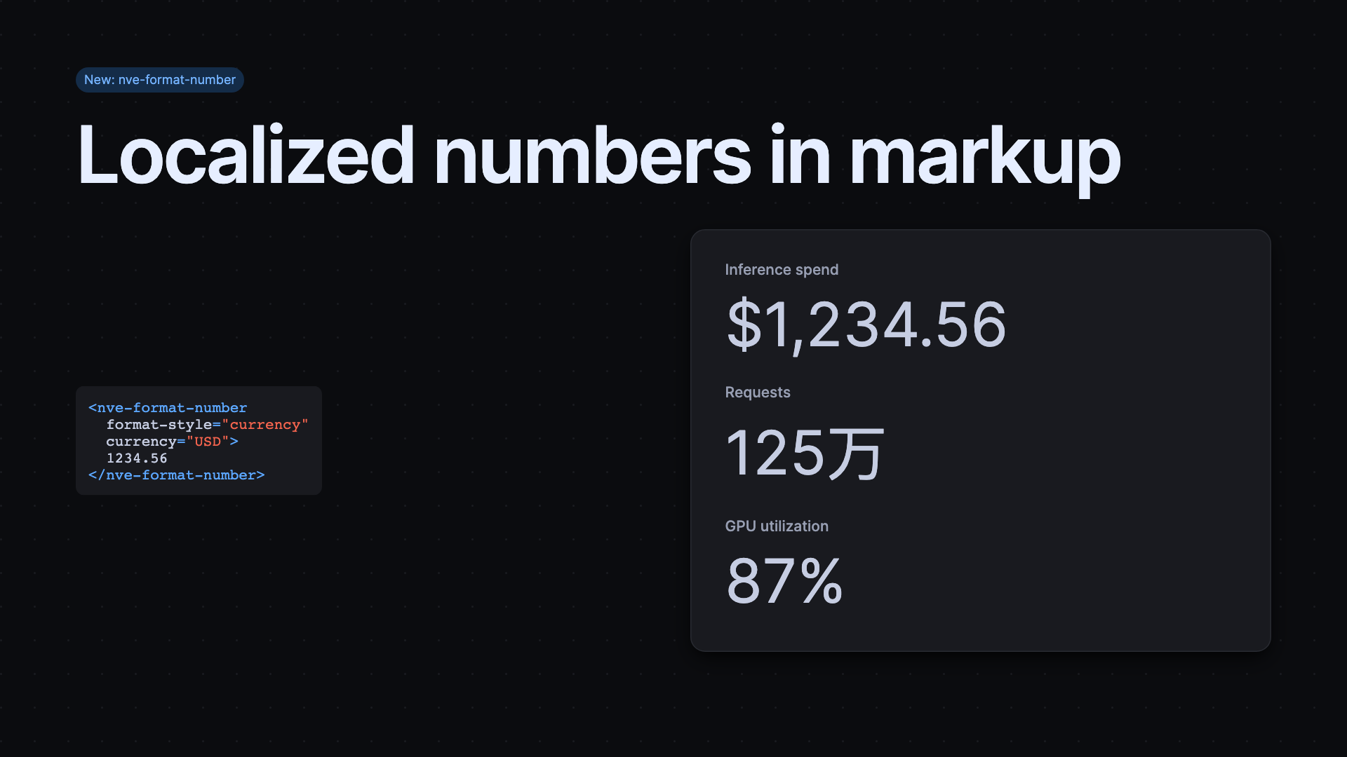 Localized currency, compact request counts, and GPU percentages