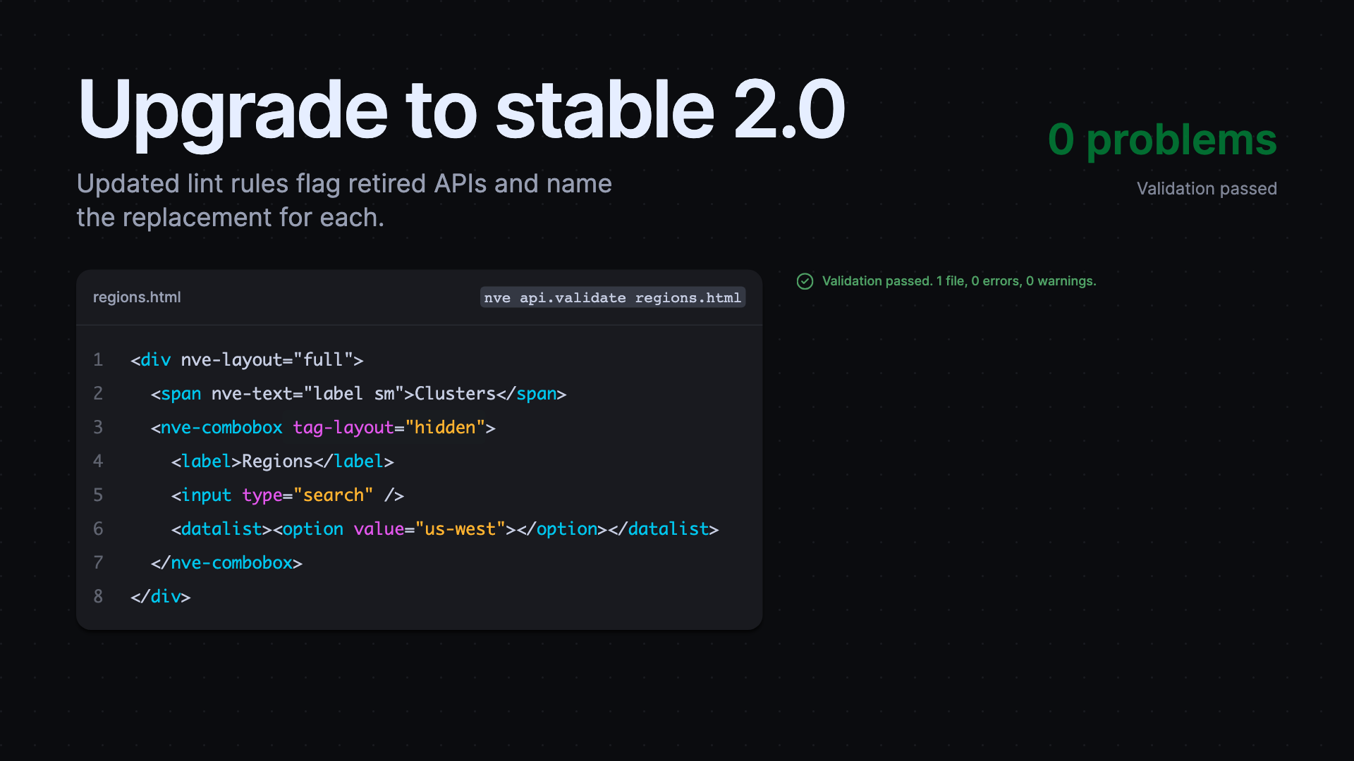 Updated Combobox and layout markup passing stable 2.0 migration validation
