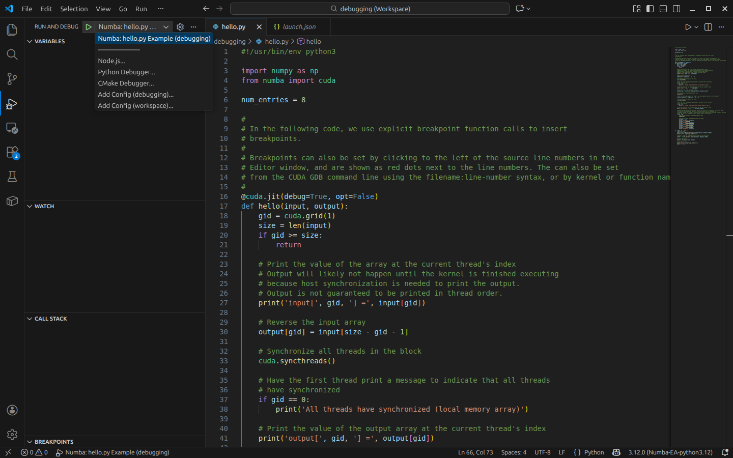 Starting debugging.