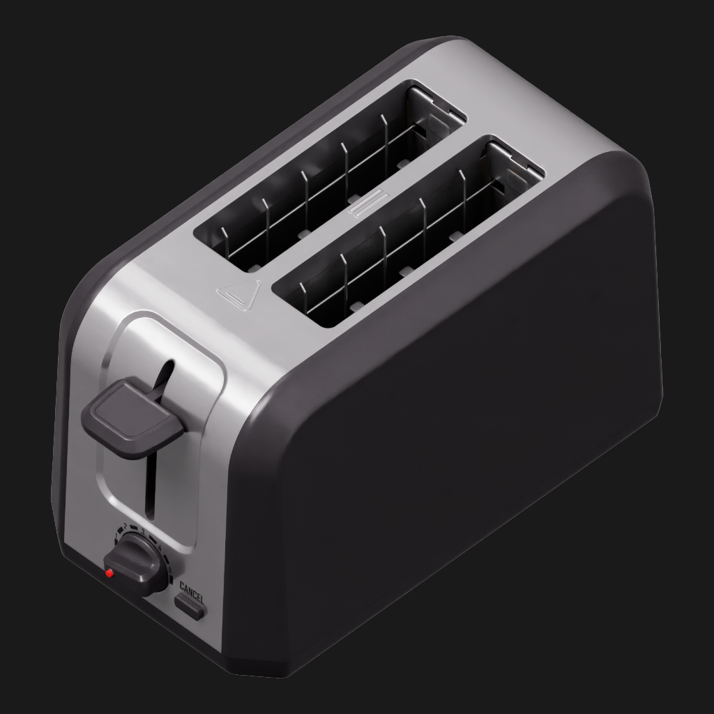 Toaster asset on the dark thumbnail background